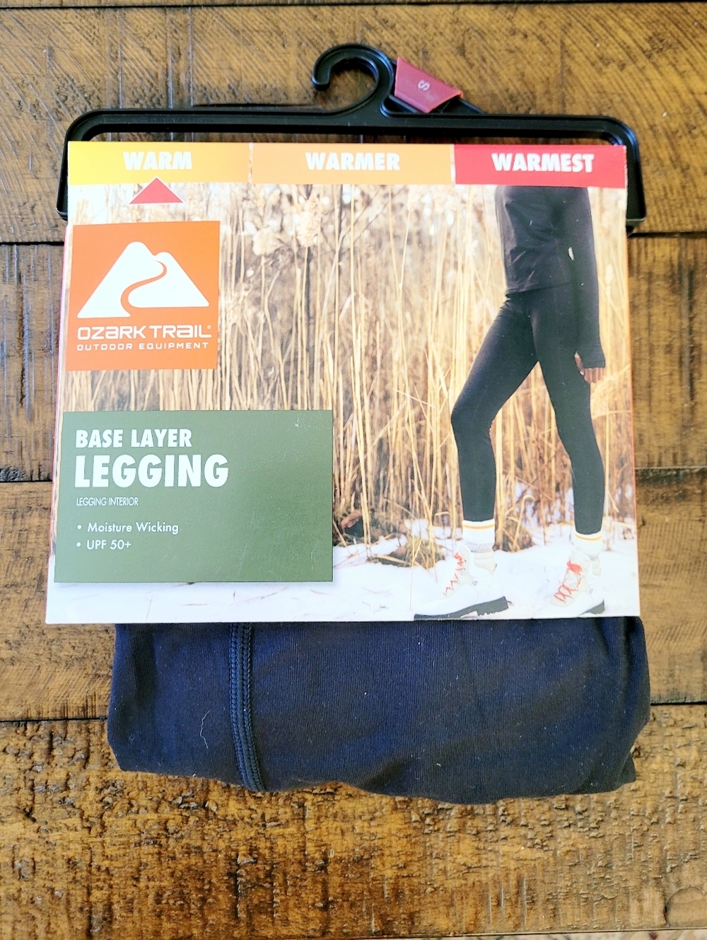 Ozark Trail Base Layer Leggings Womens Small Black Thermal Moisture Wicking SPF